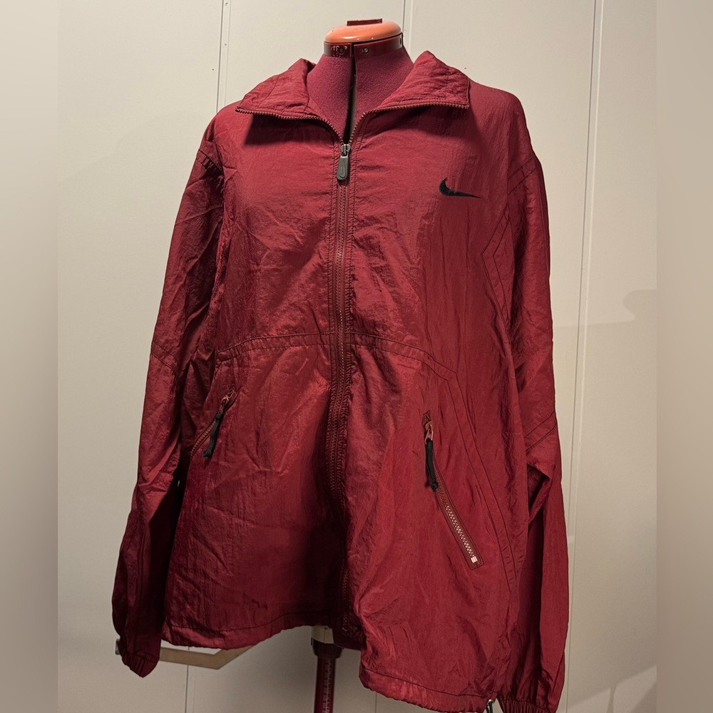Vintage 2000’s Nike Jacket Men’s XL Maroon Full Zip Windbreaker